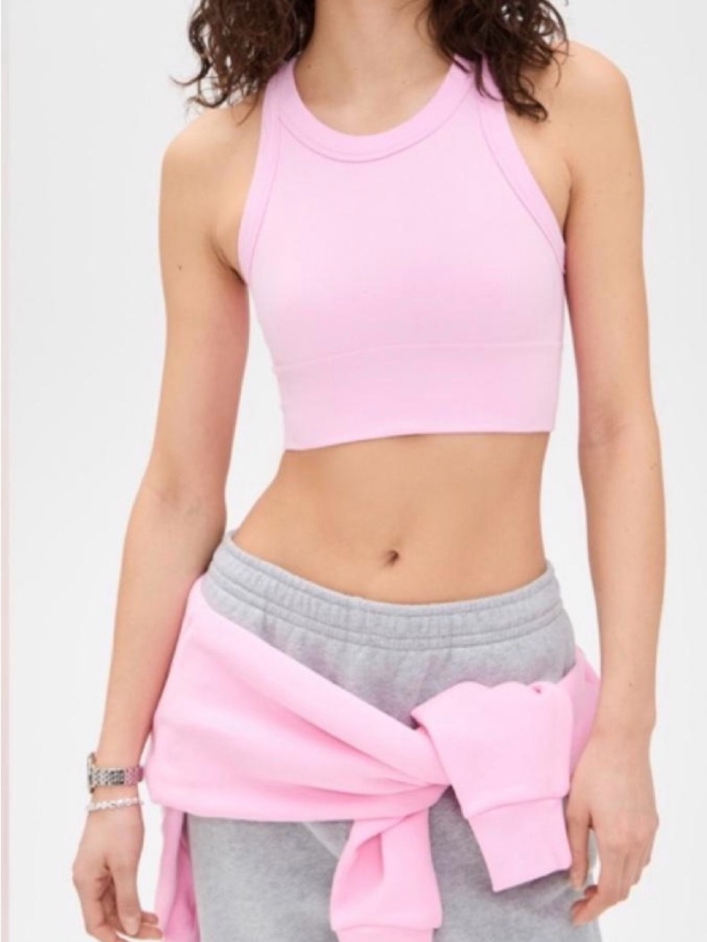 ALO Yoga Light Pink Racerback Crop Top